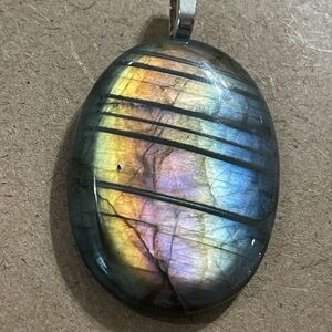 Gorgeous Sunset Labradorite Pendant Necklace